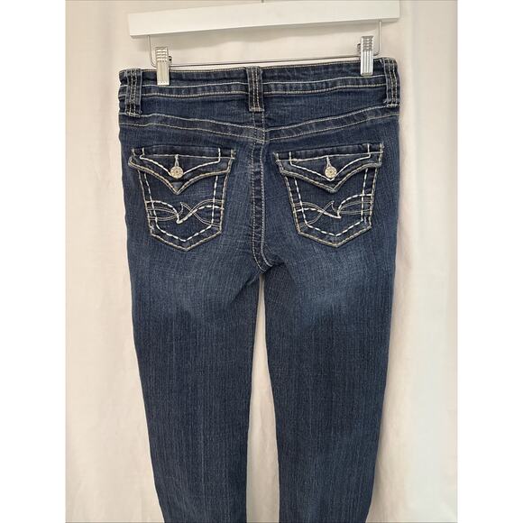 A.N.A A New Approach Capri Jeans Womens Size 4 Thick Stitch Medium Wash Nice - Picture 8 of 9